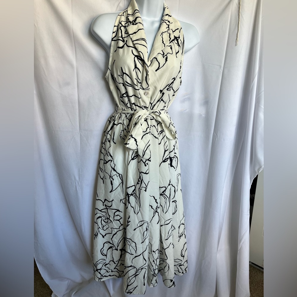 Allover Print Belted Shirt Dress